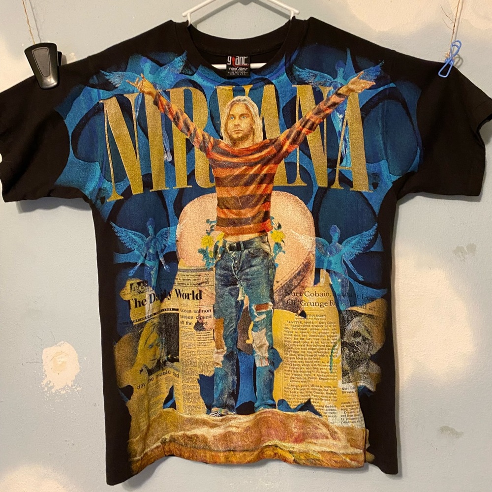 Kurt Cobain Nirvana AOP wrap around tee shirt